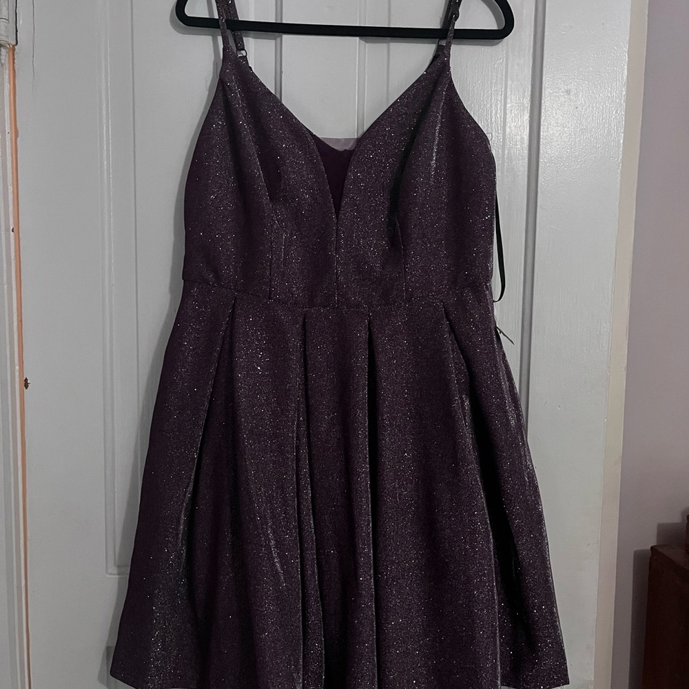 B Darlin Glittering Plum Dress